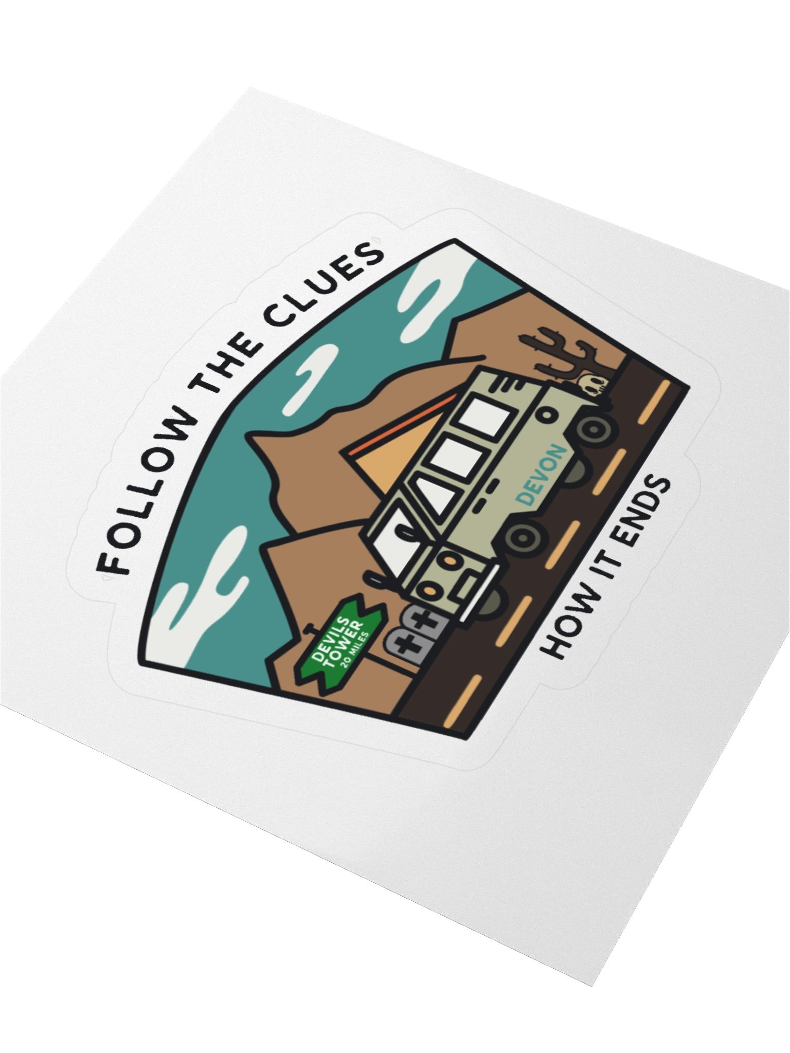 FOLLOW THE CLUES, Devon Sticker product image (3)