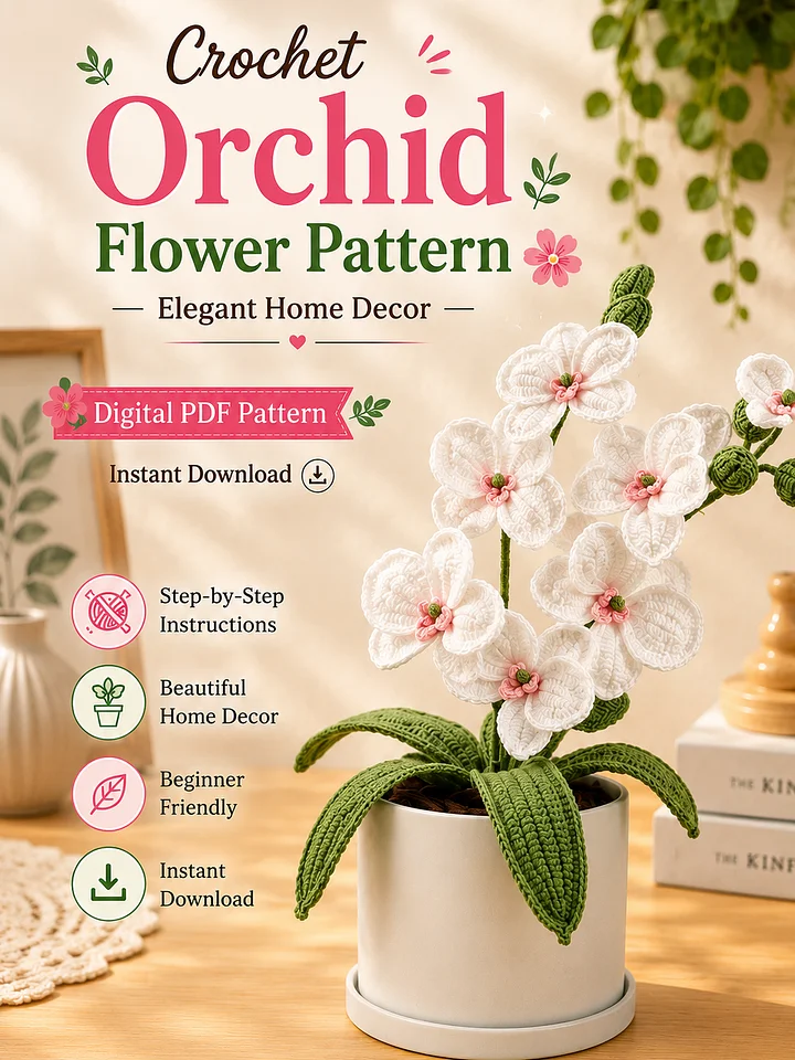 Crochet Orchid Flower Pattern product image (2)