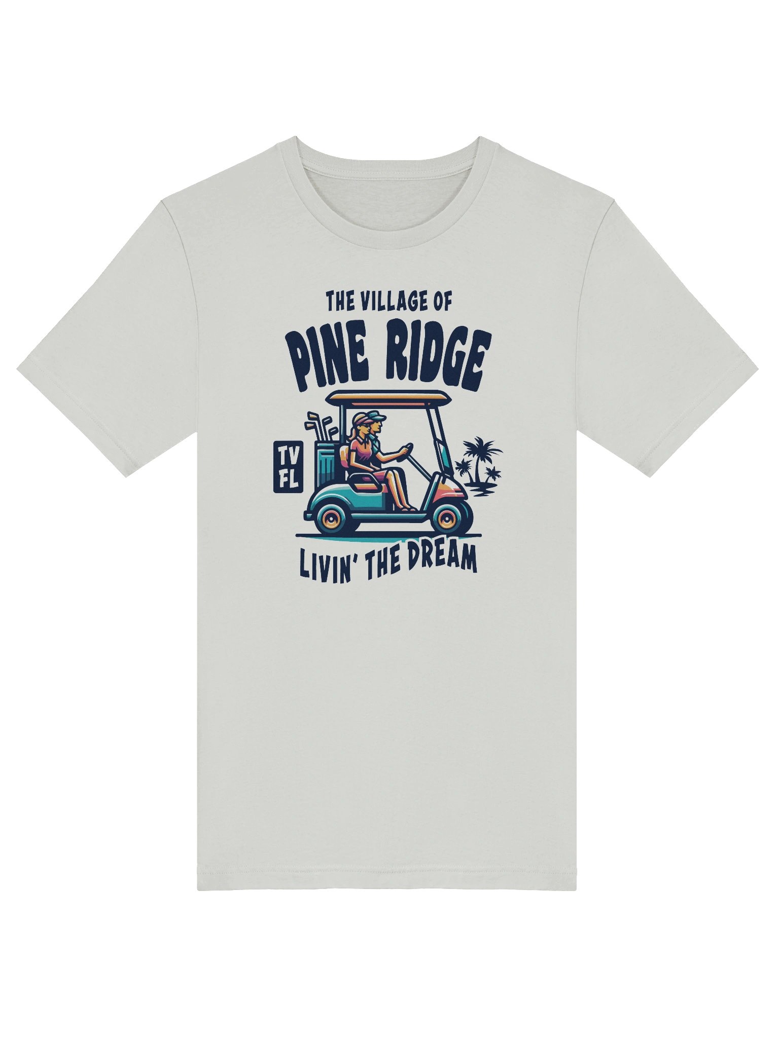 The Village of Pine Ridge TV FL Golf Cart Design T-Shirt product image (44)