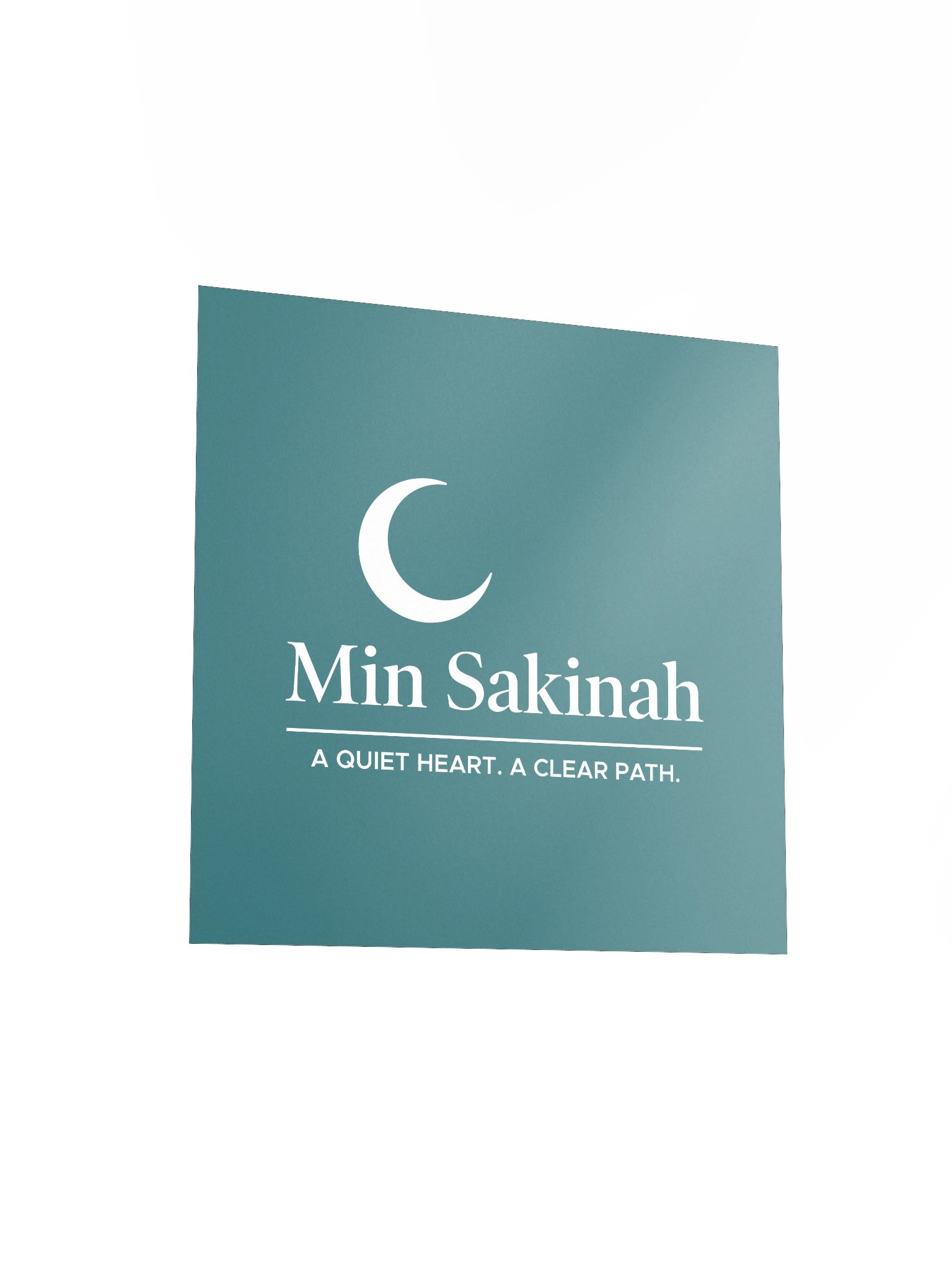 "Min Sakinah Vision" - Minimalist Poster (Wall Art) - White on Deep Teal product image (3)