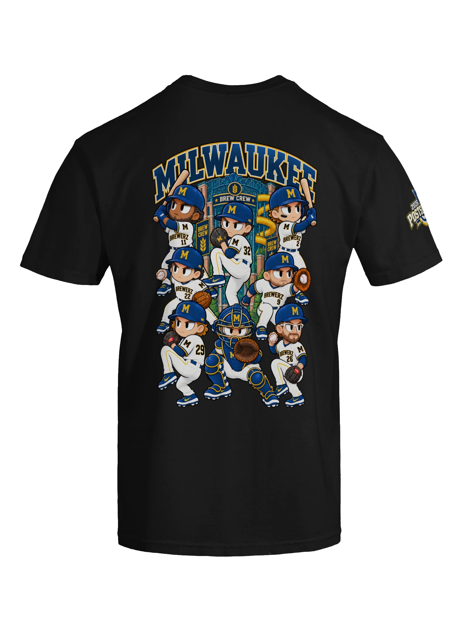 Milwaukee Baseball 2026 "Postseason" Animated Player Back Print T-Shirt product image (11)