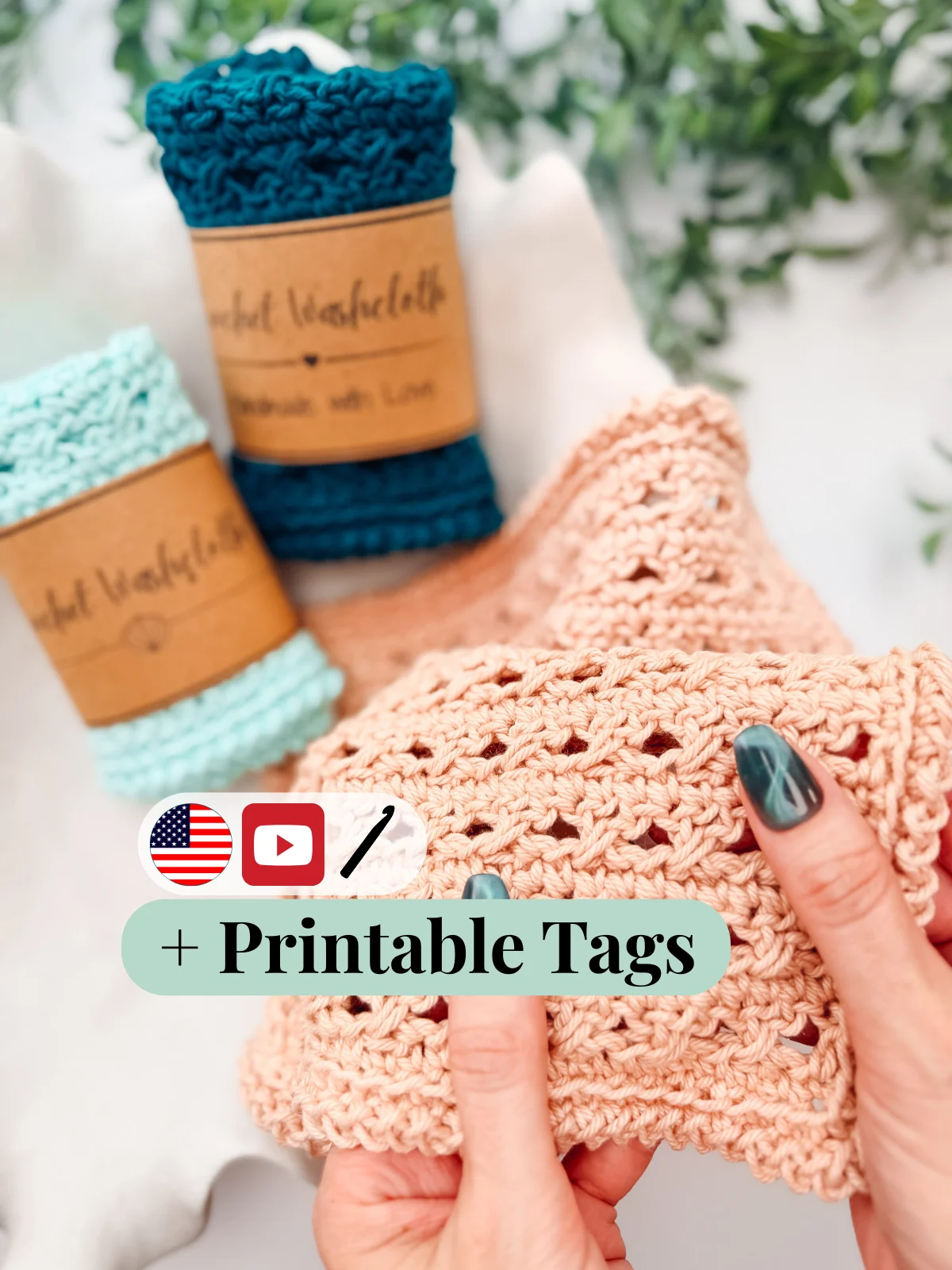 Reed Crossover Stitch Crochet Washcloth Pattern product image (1)