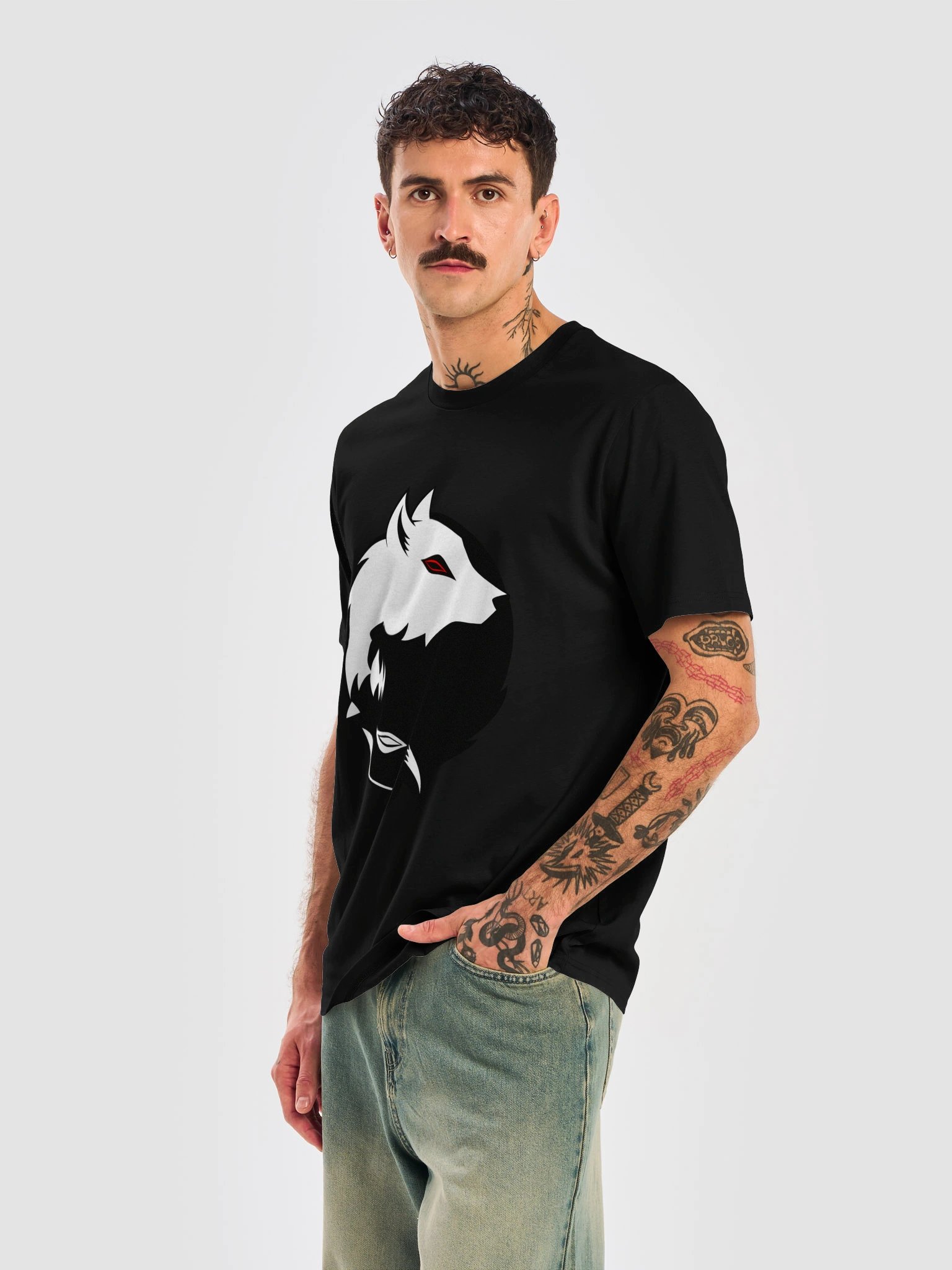 YingYang Wolf T-Shirt product image (6)