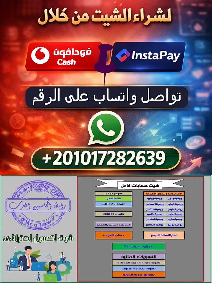 شيت الميزانية العمومية والقوائم المالية والدورة المحاسبية product image (1)