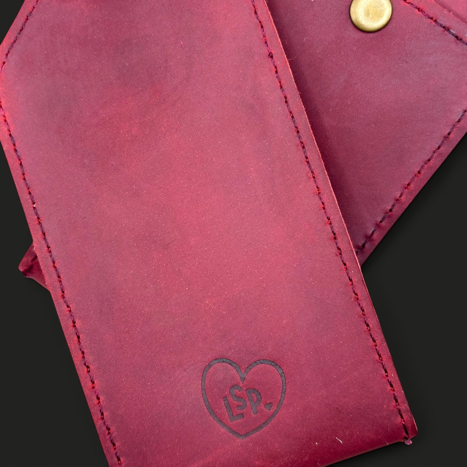 LSP Leather Luggage Tag in Reserve Red product image (3)
