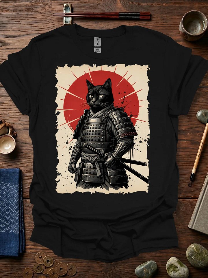 Red Sun Samurai Cat T-Shirt product image (11)