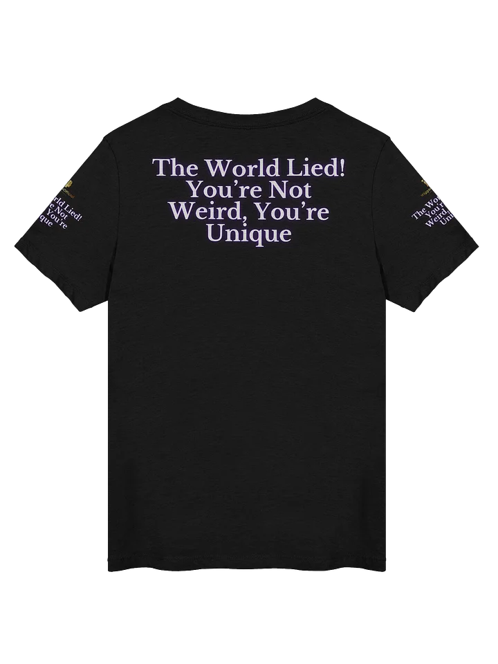 WigganOfficial “The World Lied! You’re Not Weird, You’re Unique” Women's Relaxed V-Neck T-Shirt product image (2)