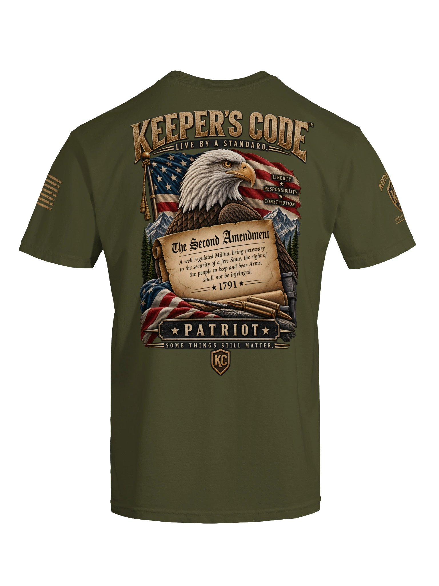 Keeper’s Code™ Men’s Second Amendment Eagle Patriotic T-Shirt product image (9)