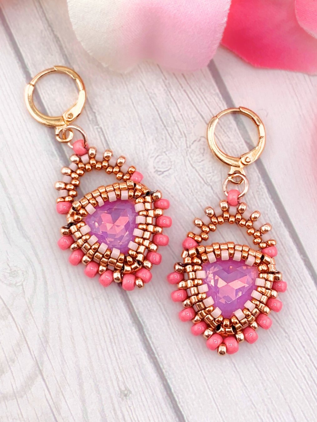 Crystal Cove Earrings in Pink and Rose Gold product image (1)