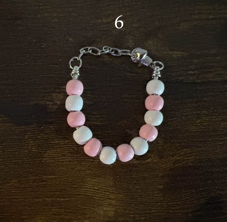 Wooden Bead Bracelet | Stainless Steel Snake Chain | Adjustable Heart Extension | One of a Kind product image (6)