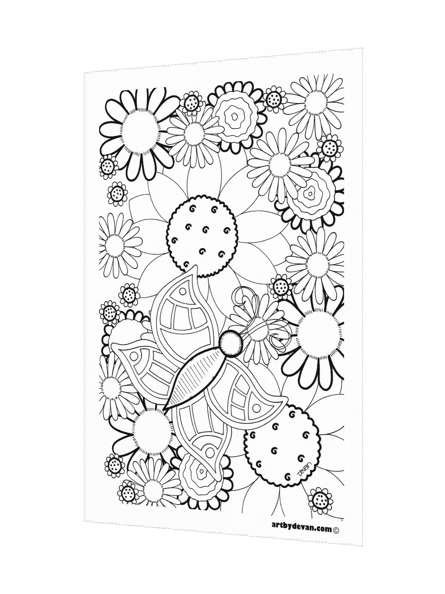 Color Your Own Art: Flying Flowers product image (3)