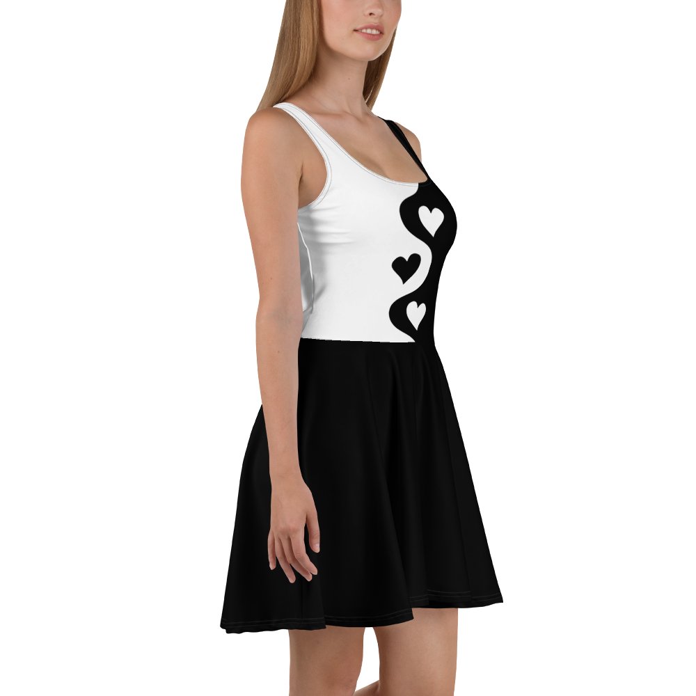 Split Black and White Hearts Dress product image (5)