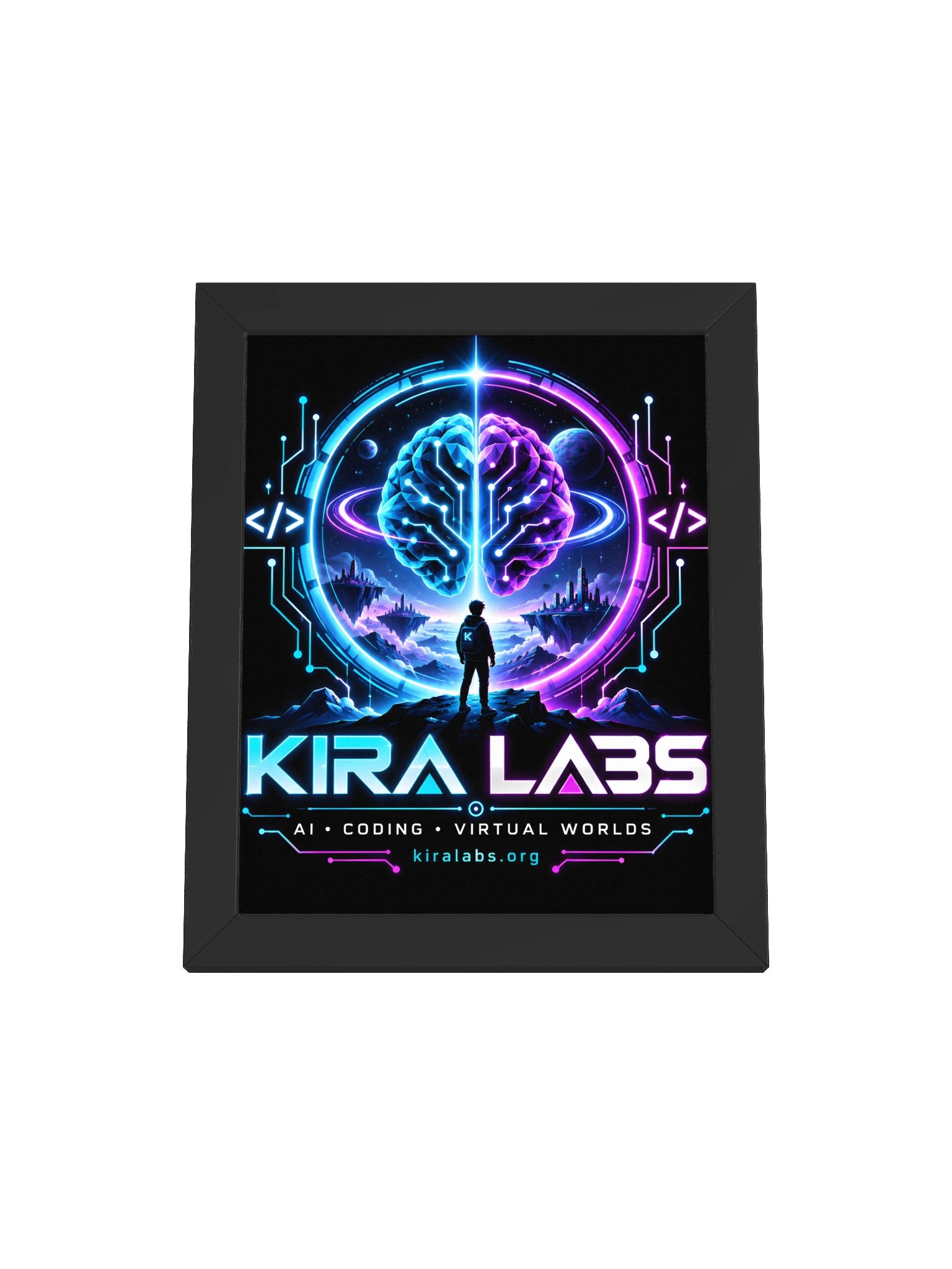 Kira Labs AI Coding Virtual Worlds Framed Poster product image (2)