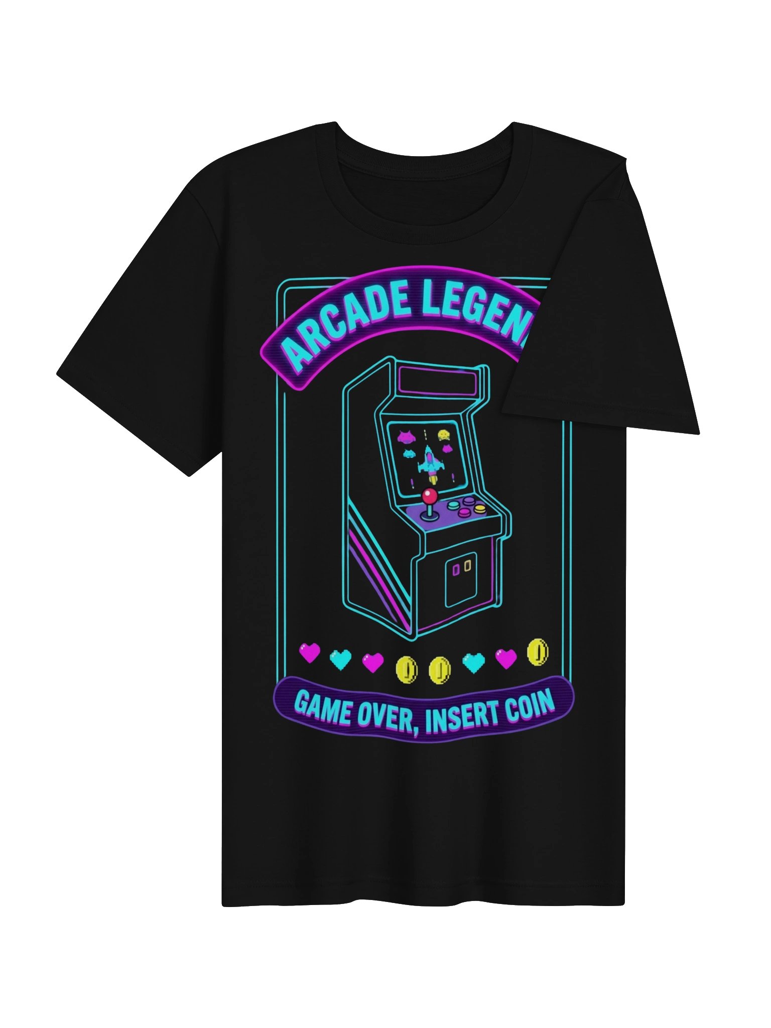 Arcade Legends T-Shirt – Retro Gamer Neon Cabinet Graphic Tee product image (4)