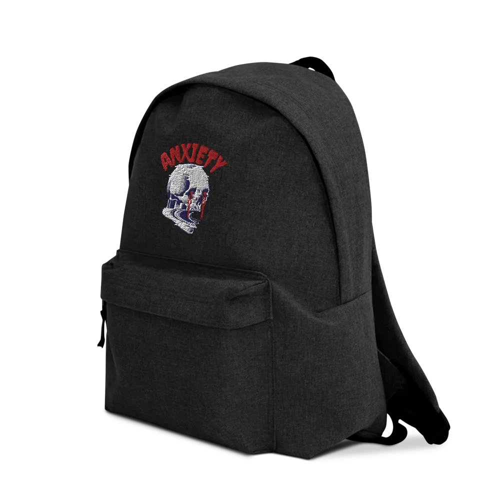 Anxiety embroidered backpack product image (3)