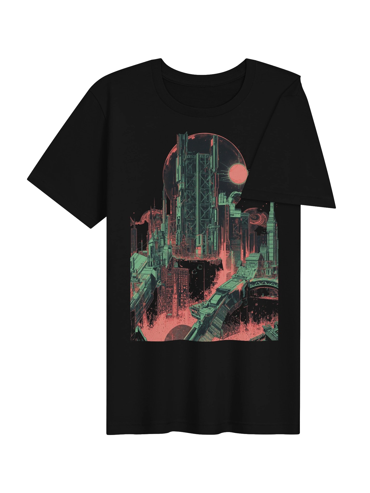 Neon Cyberpunk Cityscape Lightweight T-Shirt product image (7)