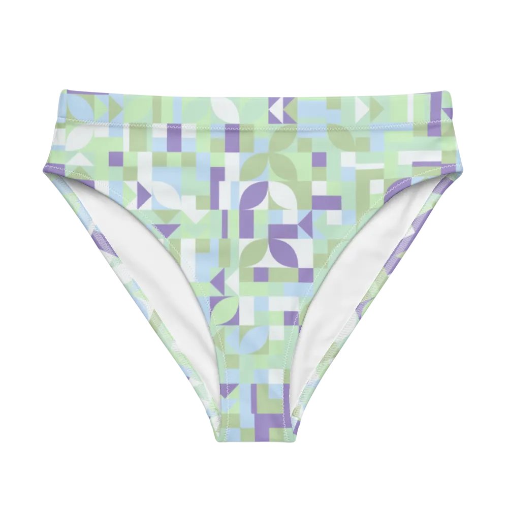 Colorful vector Pattern Design High Waisted Bikini Bottom - v14 product image (5)