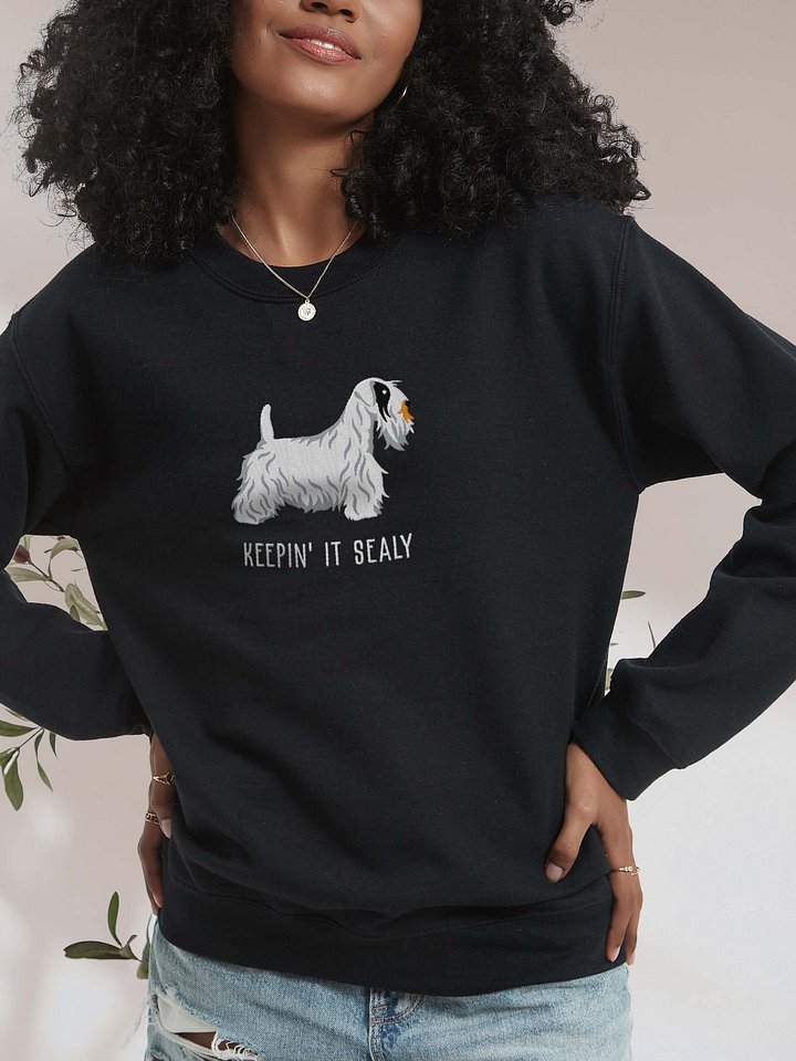 Keepin' It Sealy Sweatshirt (Embroidered) of a Sealyham Terrier(Black & White) product image (2)