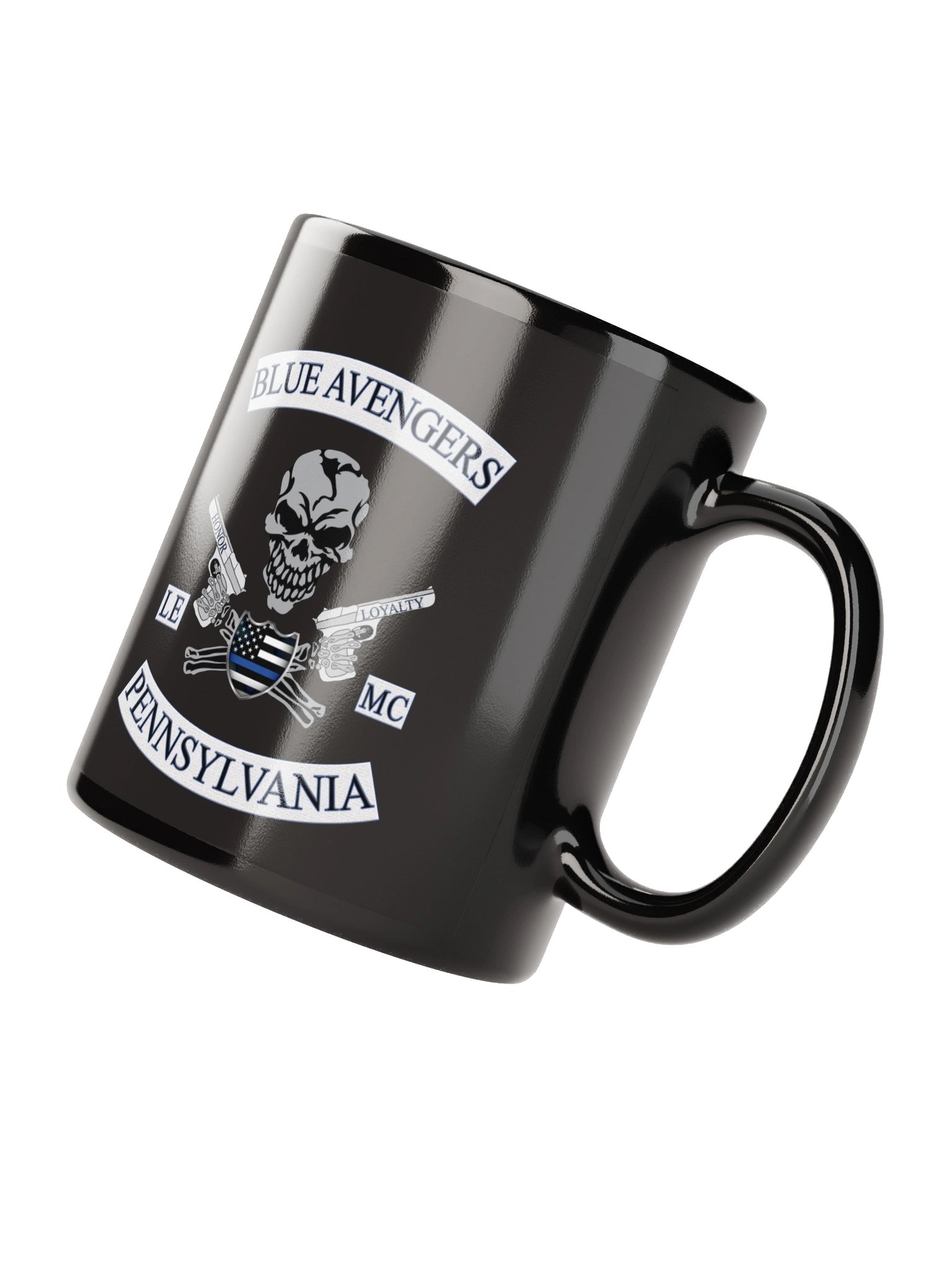 Blue Avengers MC Logo Black 11 oz Mug product image (2)