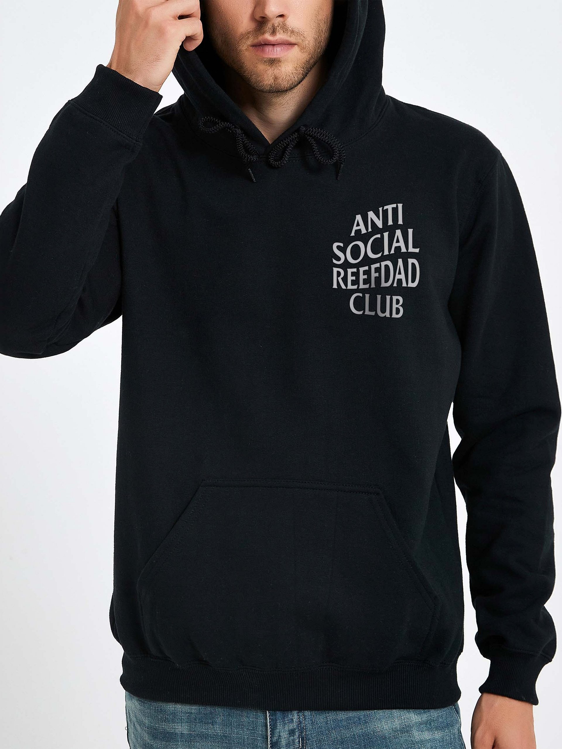 Anti Social Reef Dad Club Hoodie – Funny Coral Reef Fishing & Ocean Lover Graphic Hoodie product image (3)