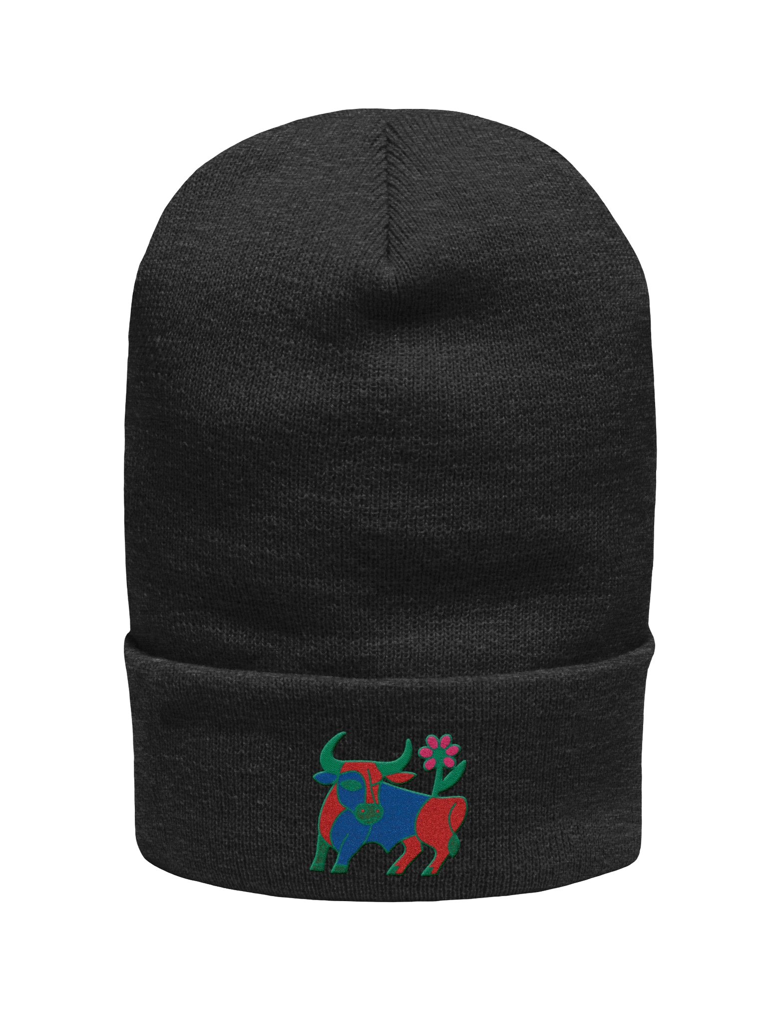 Blossoming Bull Cuffed Beanie - Embroidered product image (1)