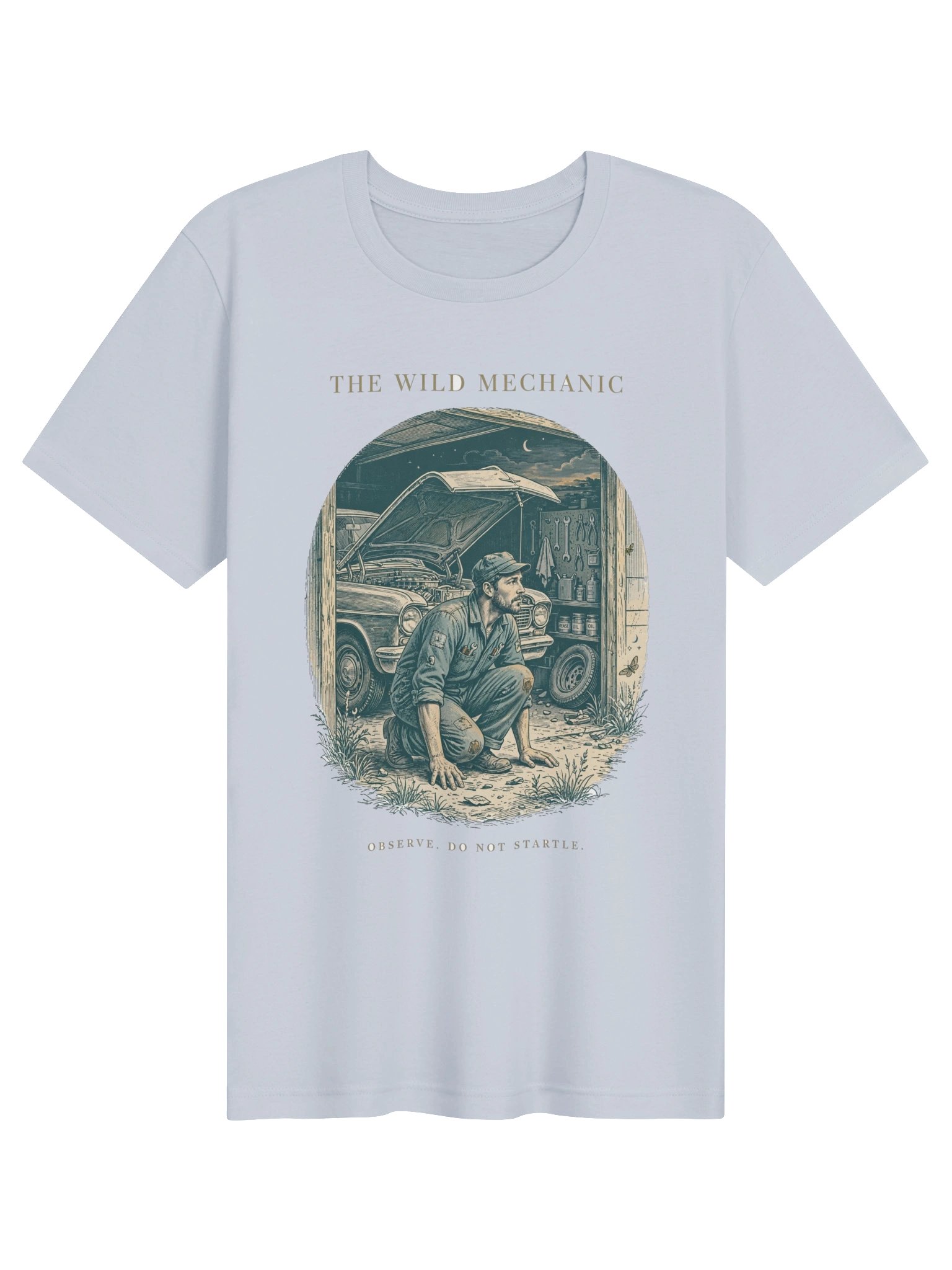 The Wild Mechanic Nature Documentary Parody Funny T-Shirt product image (1)