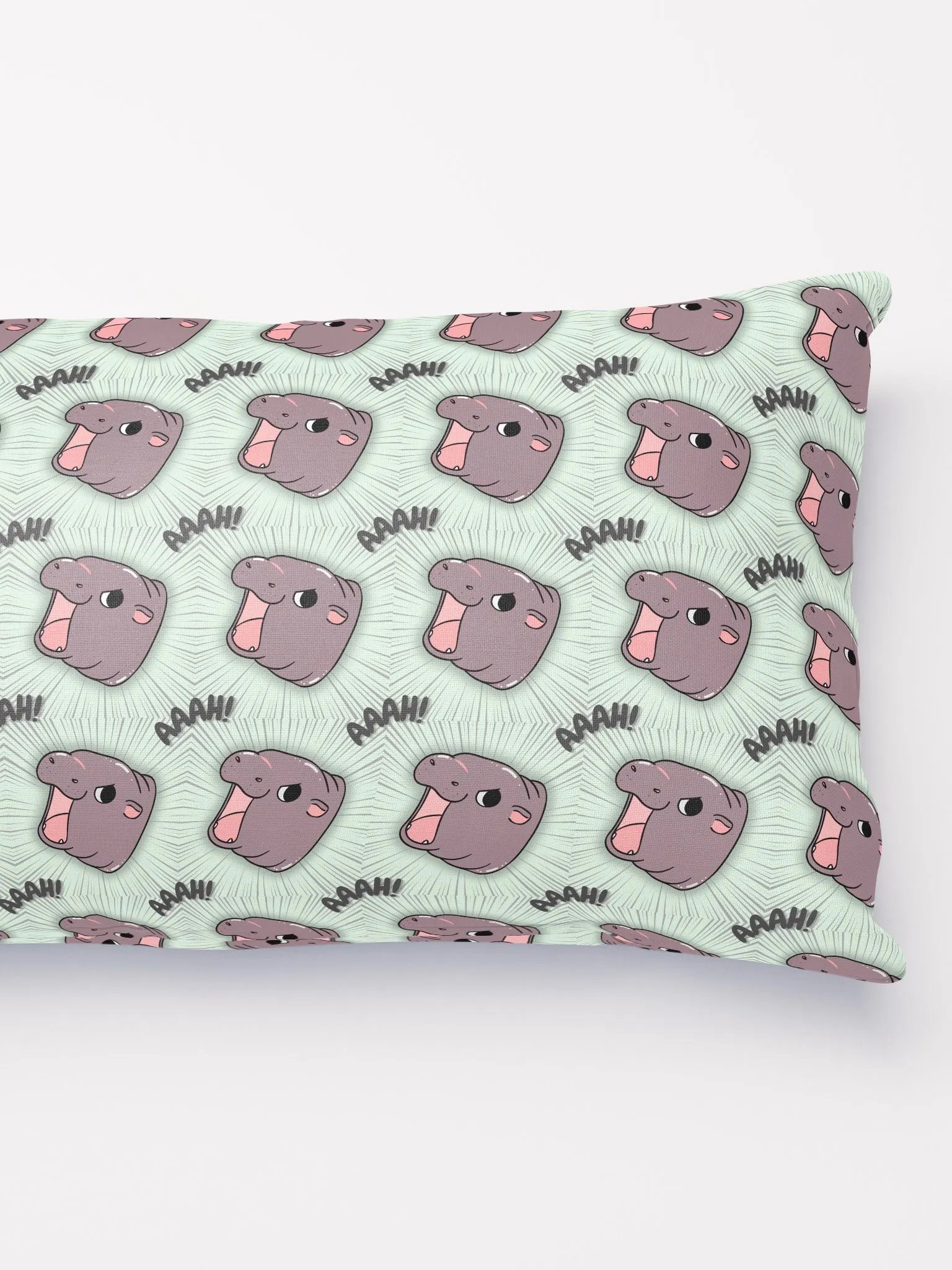 MOODENG'S LIGHT GREEN AAAH! PILLOW! product image (3)
