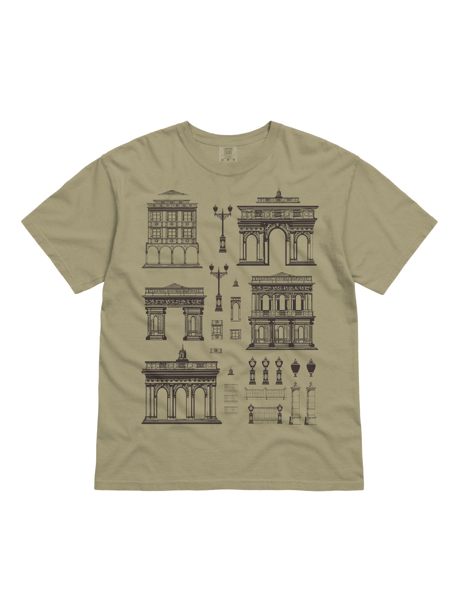 Dark Academia Architecture Shirt – Vintage European Buildings Graphic Tee product image (1)