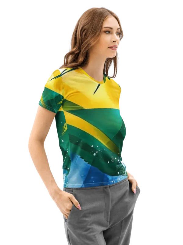 St. Vincent and the Grenadines - SVG Abstract Diplomat Print | Women’s Cotton Crew Neck T-Shirt product image (2)