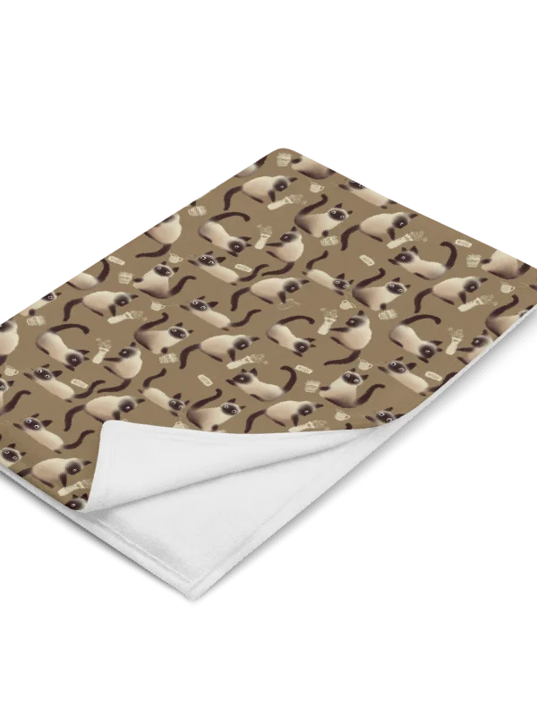 Bad Siamese Cats Knocking Stuff Over Throw Blanket, Brown product image (17)