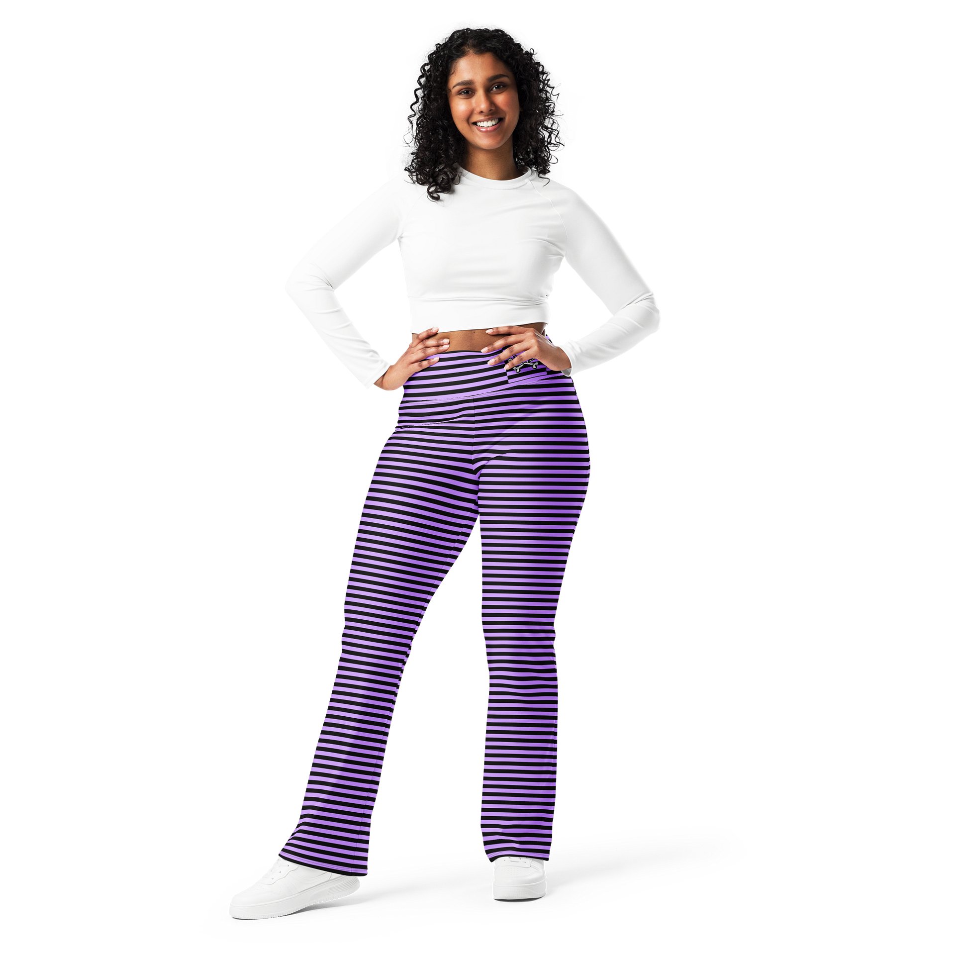 Purple and Blaque Stripped Kat Skull Flares product image (10)
