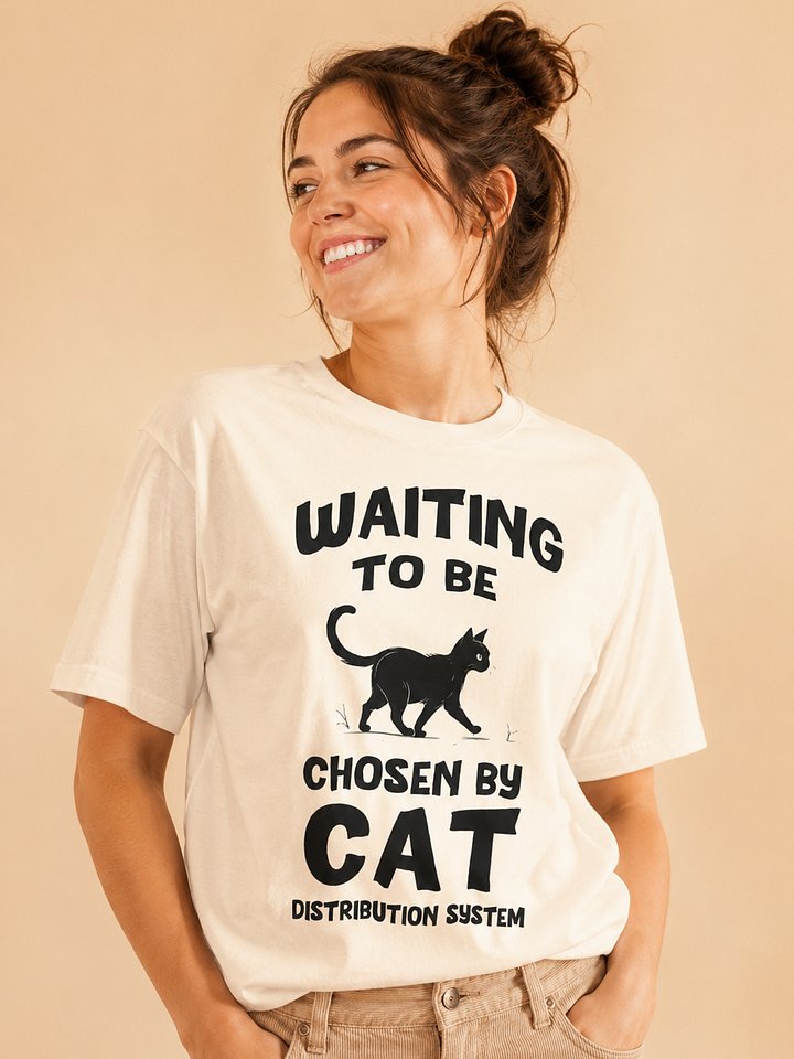 Waiting To Be Chosen By Cat T-Shirt | Funny Cat Distribution System Shirt for Cat Lovers product image (41)