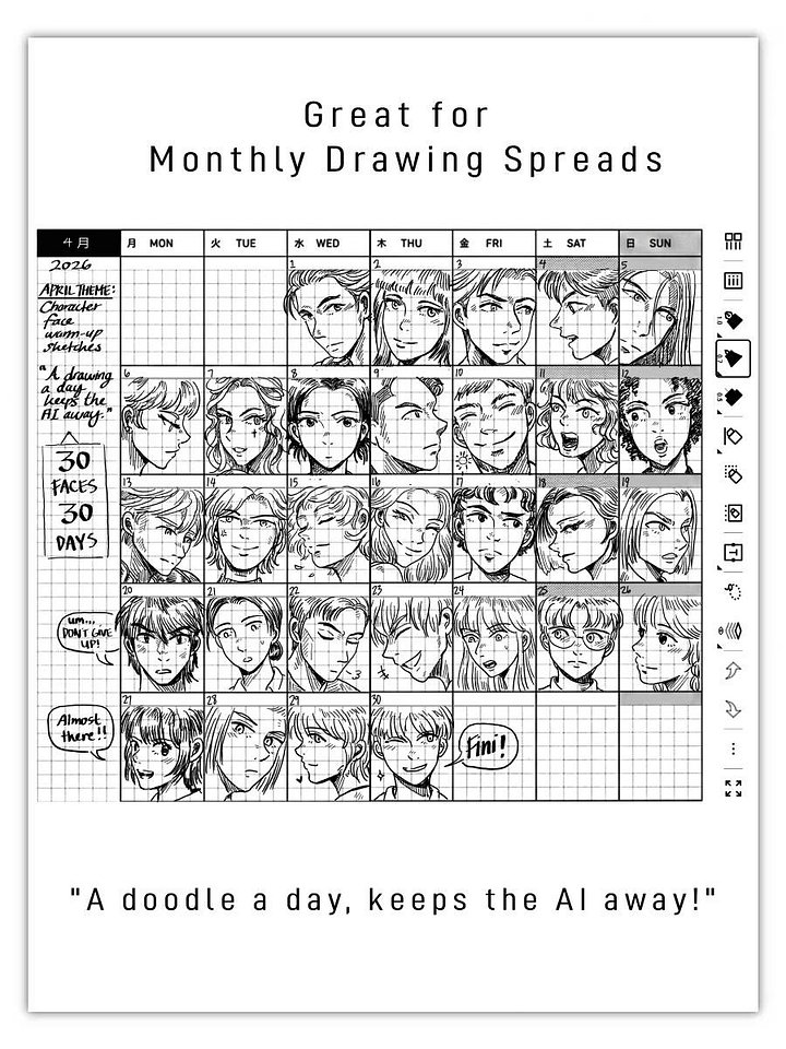 Blank Hobonichi Monthly Layout Template [FREE DOWNLOAD] product image (2)