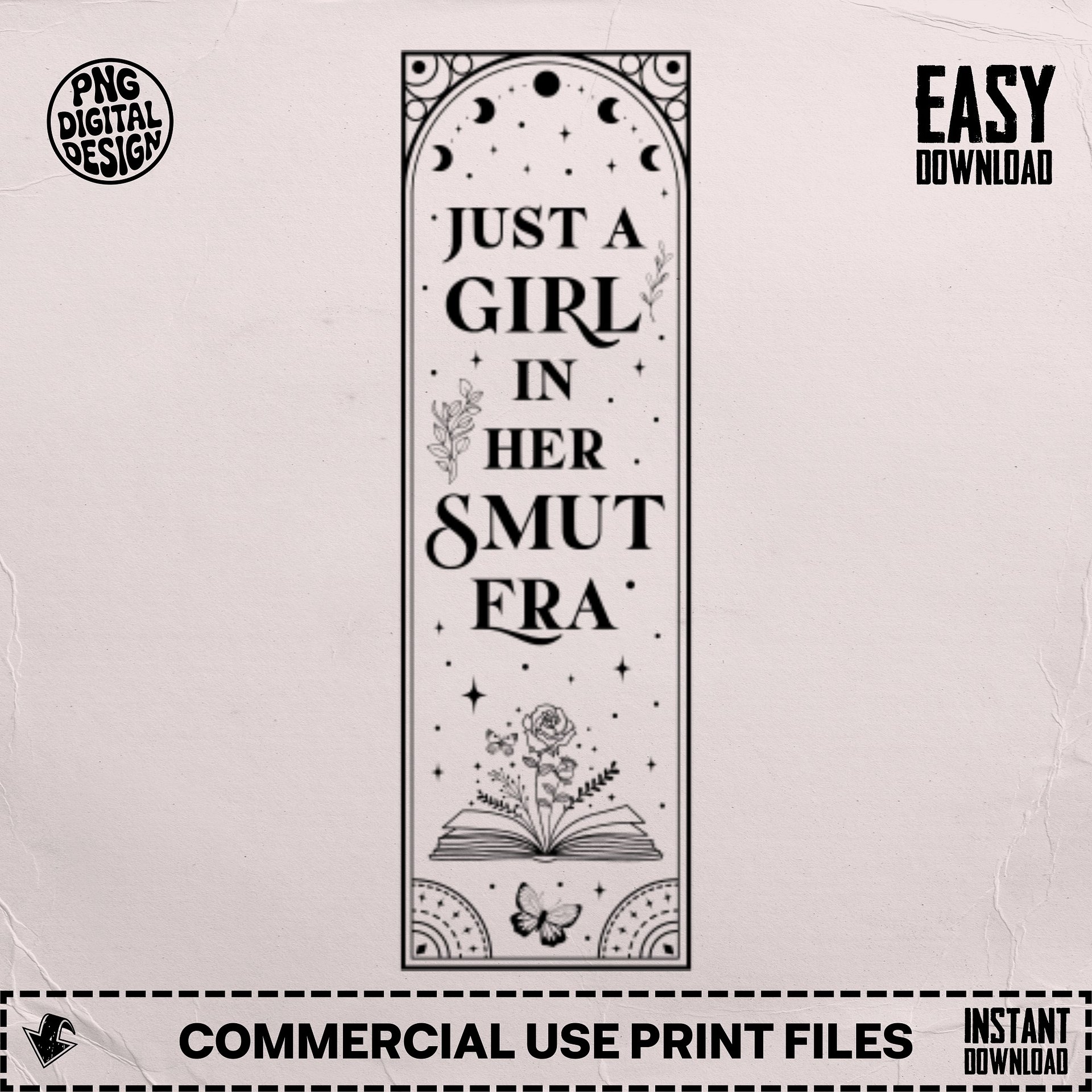 Smut Bookish Reader Tarot Bookmark SVG, Laser Cut File, Book Quotes Butterly Flower Books Dark Romance, Instant Digital Download product image (6)