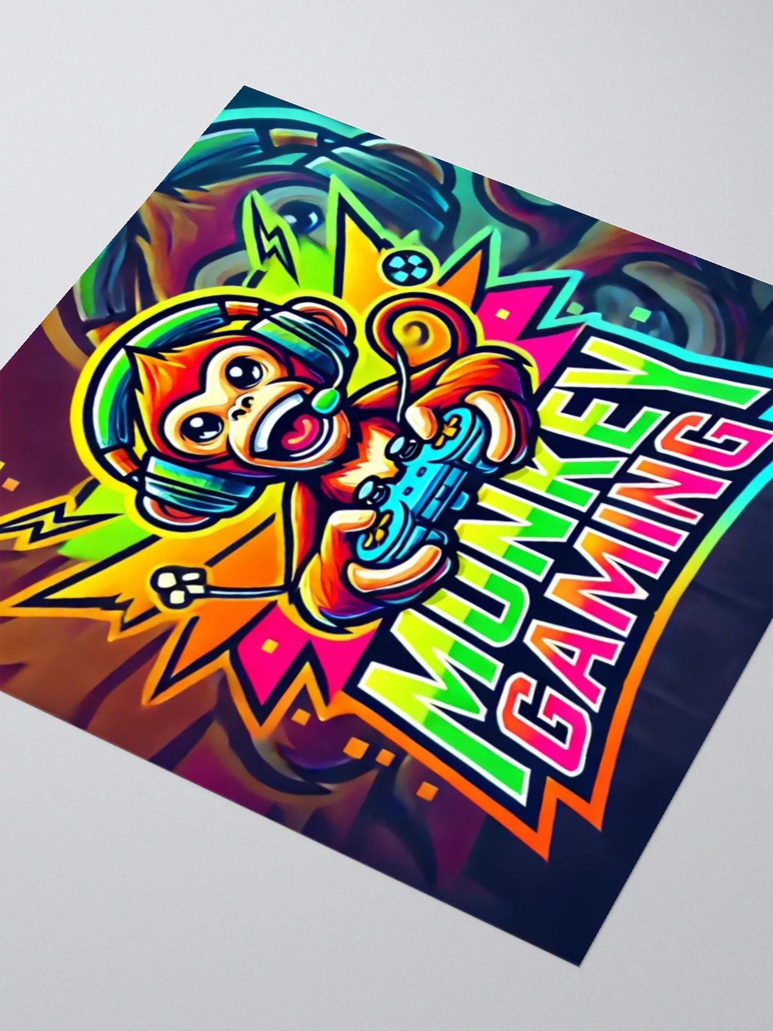 🐵🎮 Monkey Gaming Logo Stickers – 3 Sizes for Every Surface! 📏✨ product image (9)