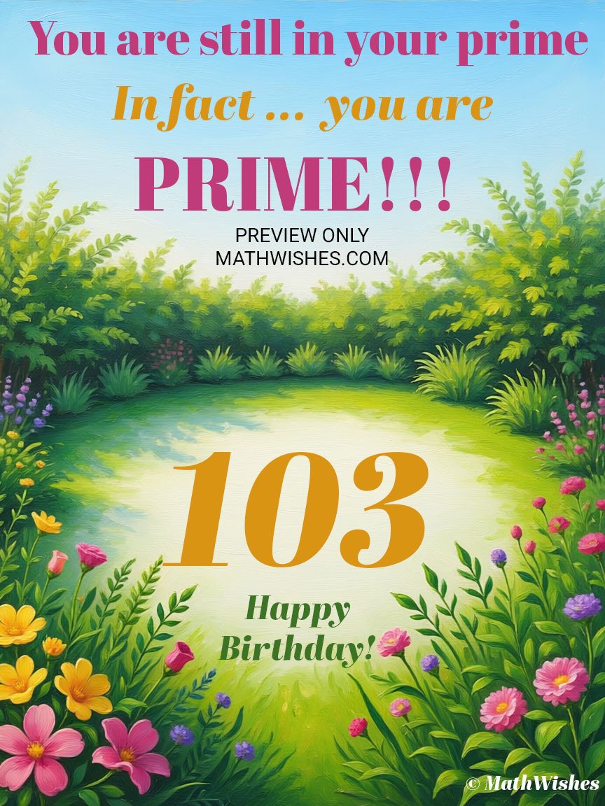 103rd Birthday Card - Prime Birthday product image (1)
