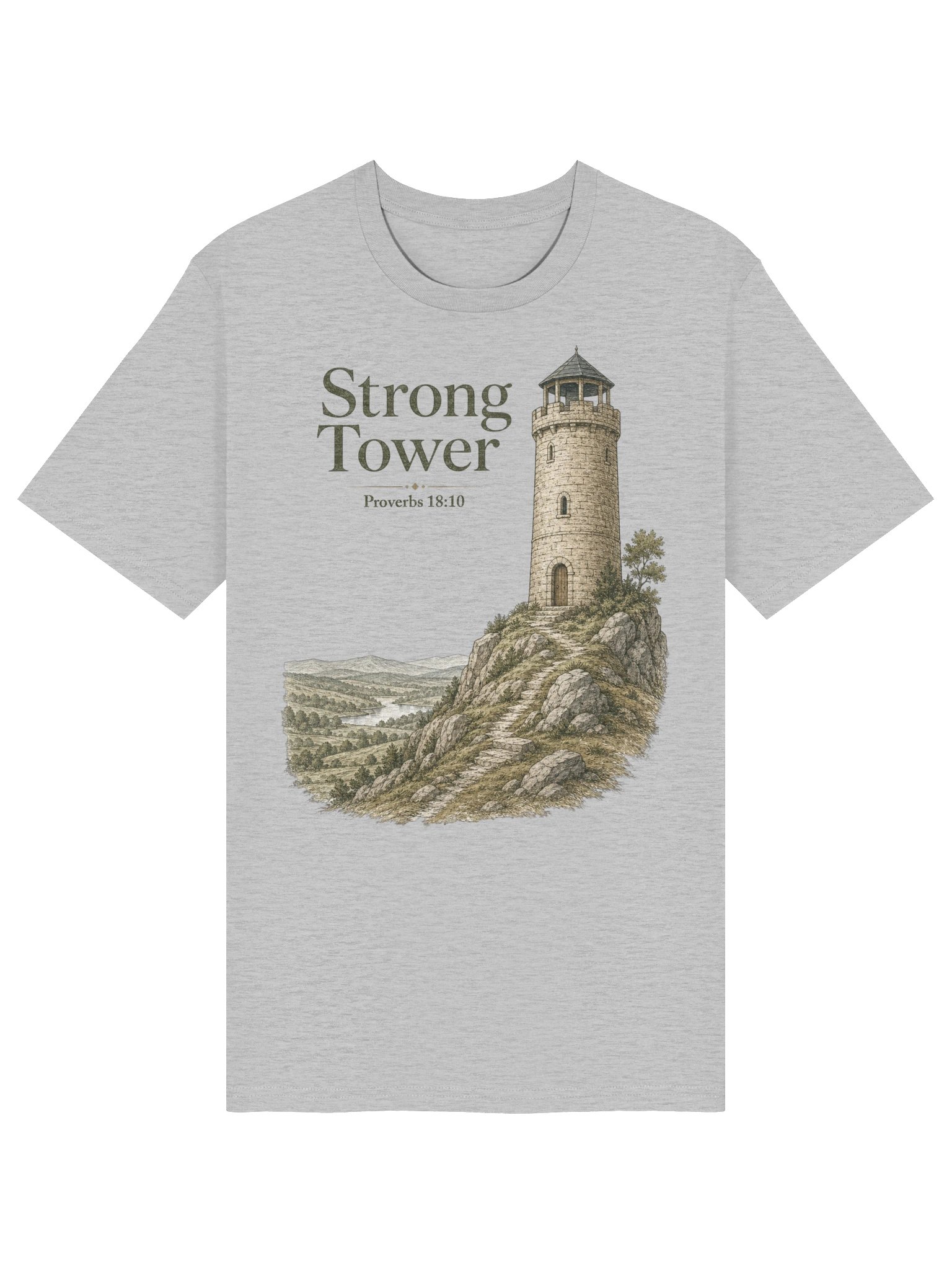 Proverbs 18:10 The Name of the Lord Is a Strong Tower Christian T-shirt product image (2)