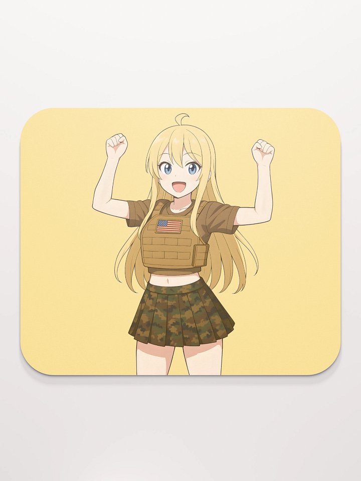 Blonde Tactical Anime Girl Mousepad product image (1)