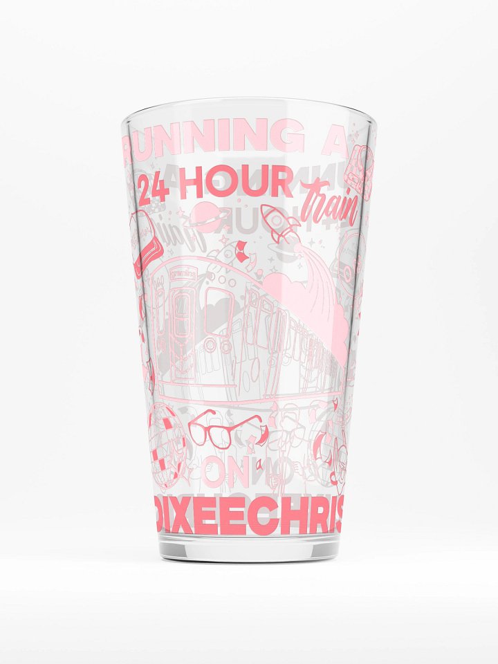 24hr Train Pint Glass - Pink product image (1)