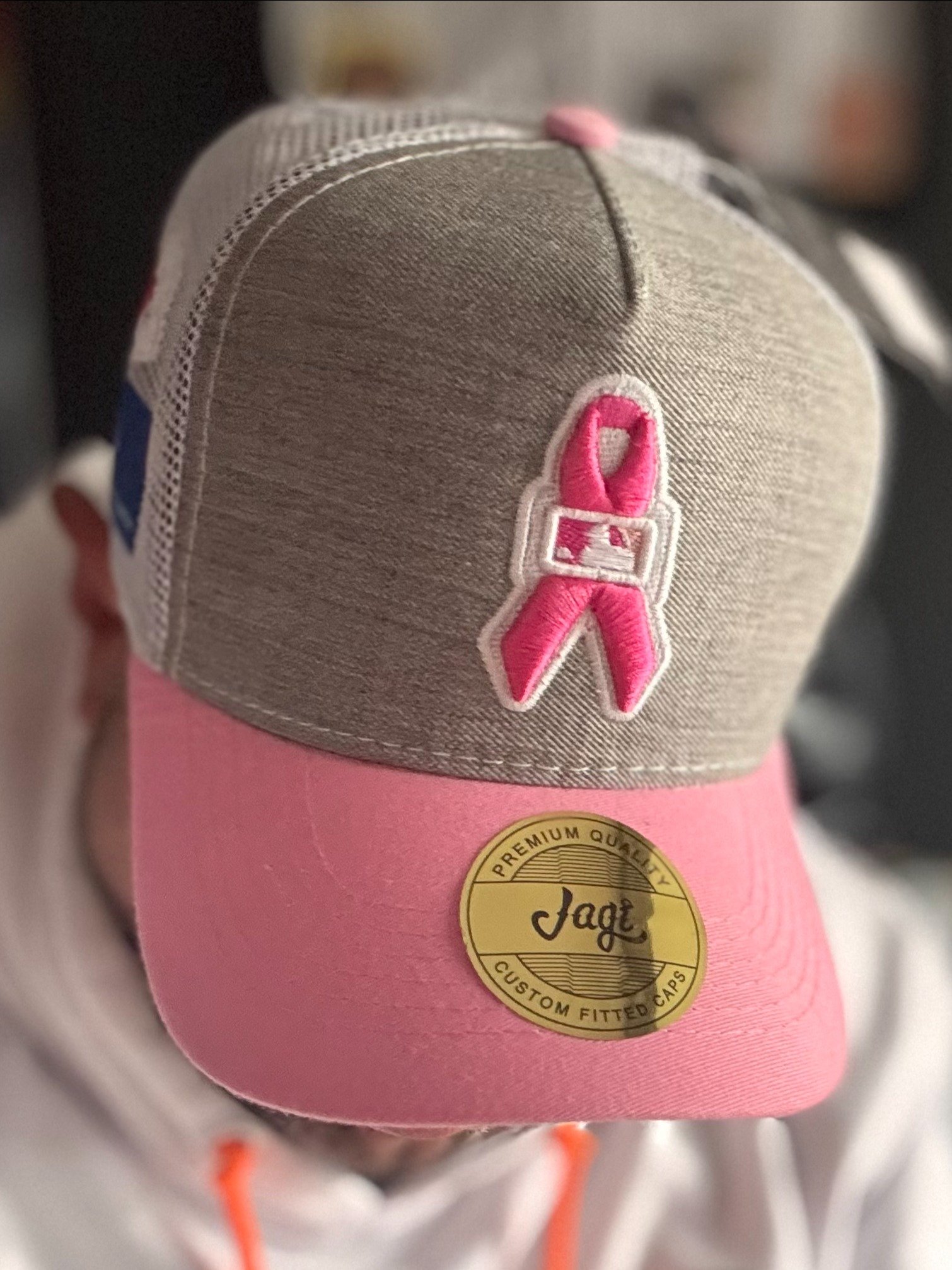 JAGI CAPS PINK RIBBON TRUCKER product image (1)