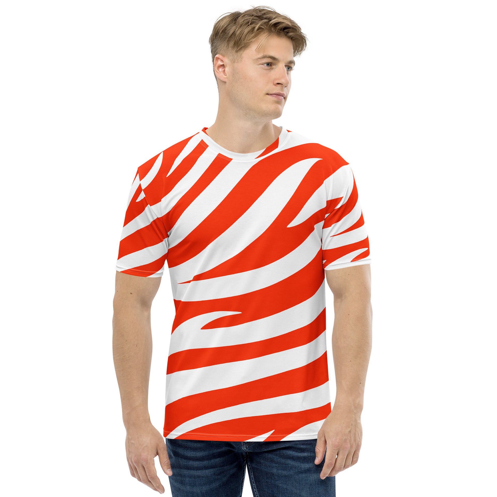 Tiger Print Classic T-Shirt – Orange White product image (3)