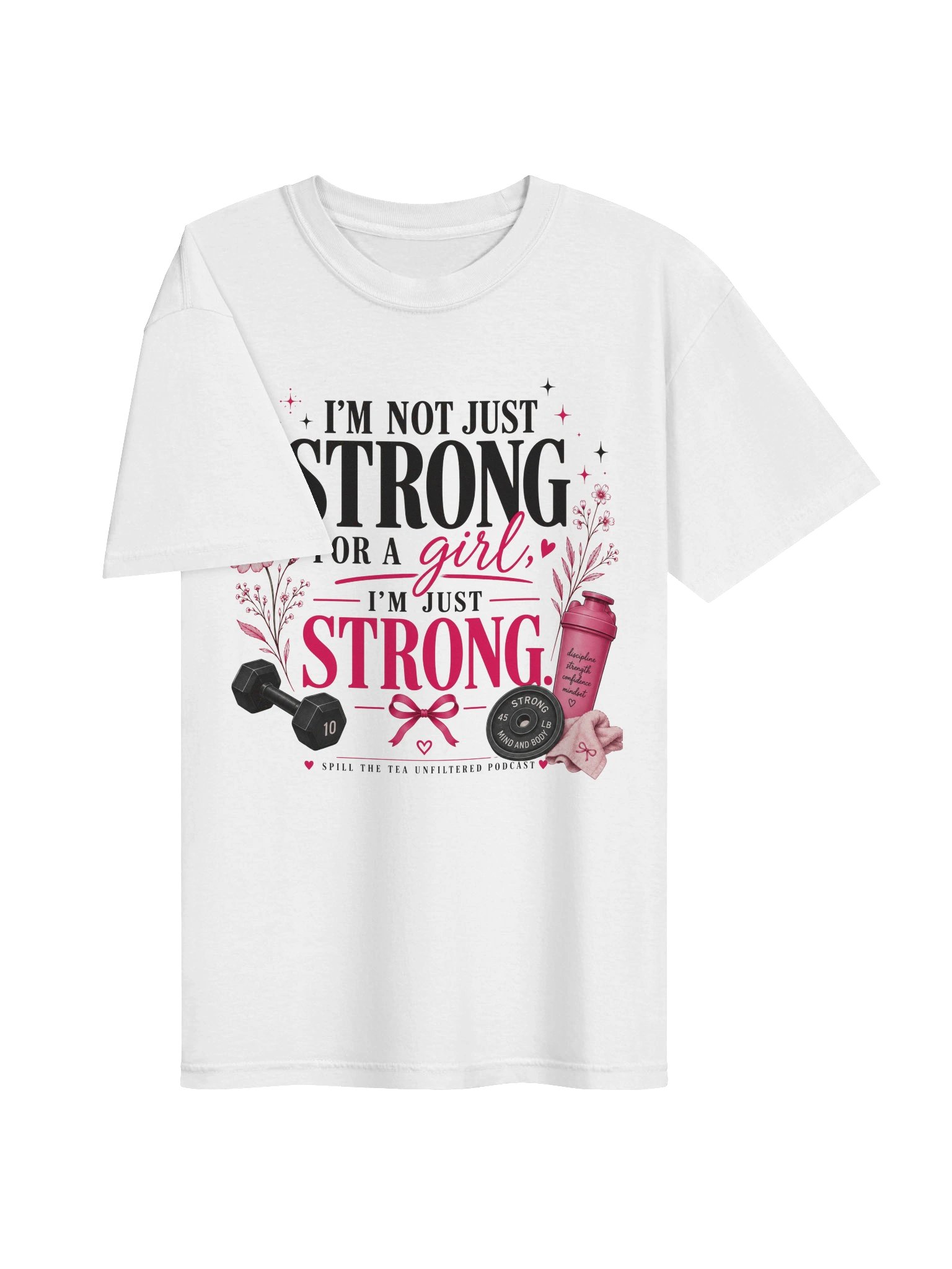 I’m Just Strong Pink Floral Fitness Tee product image (51)