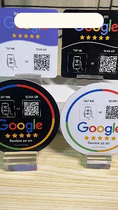 Google Review Black Plate (NFC Tap+QR Code) Adhesive product image (4)