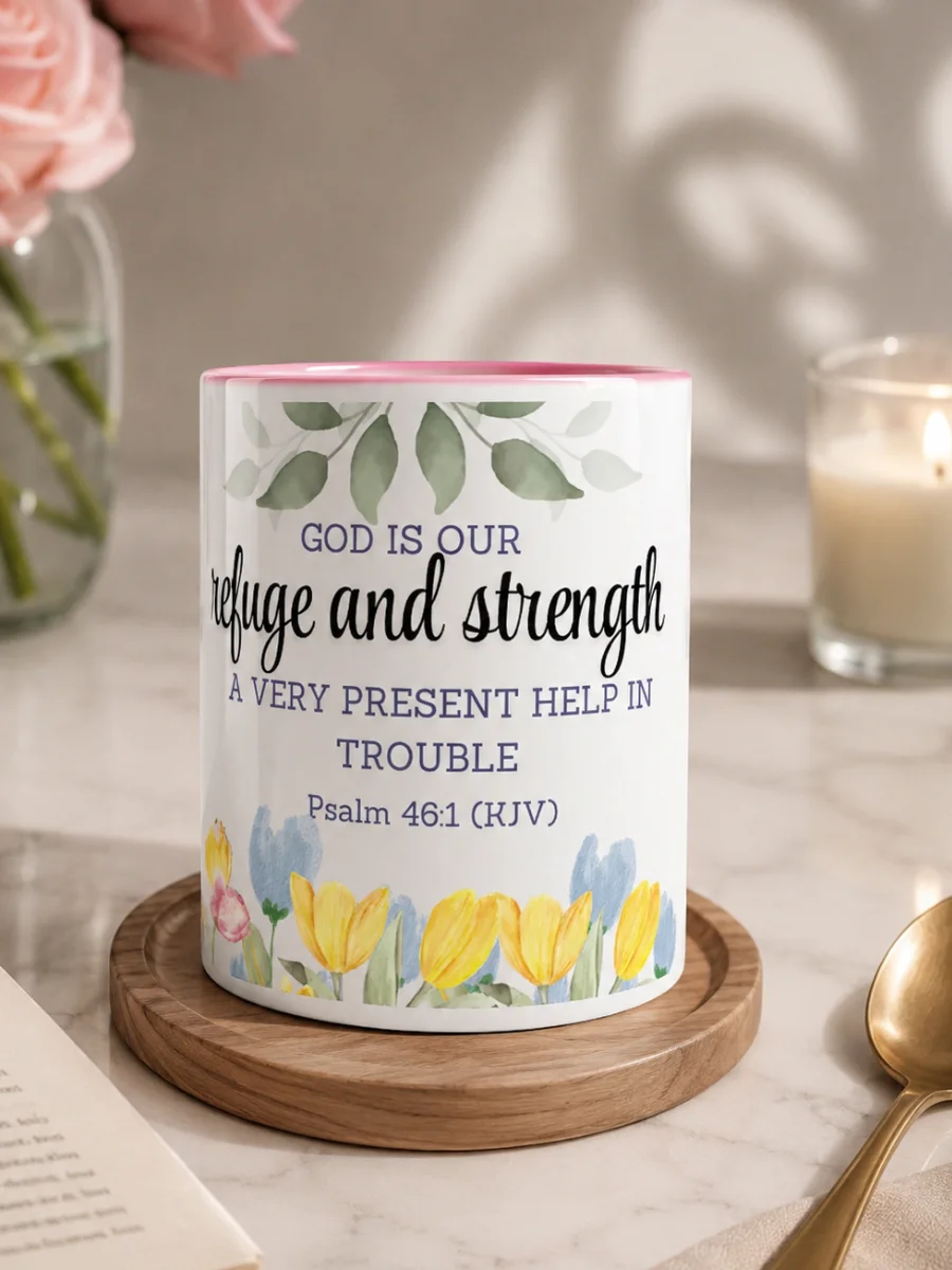 Refuge & Strength Floral Mug-Pink product image (2)