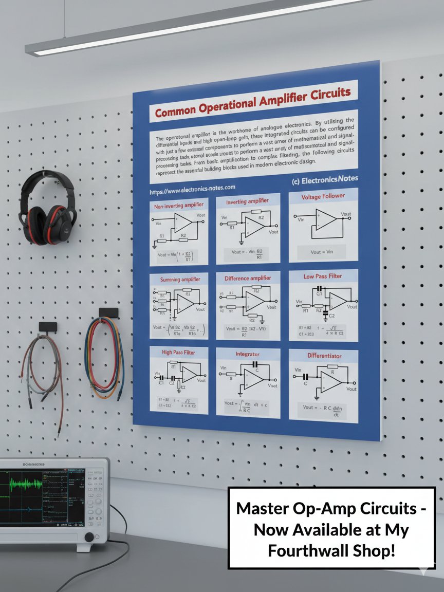 Common Op-Amp Circuits Downloadable Crib Sheet Infographic product image (1)