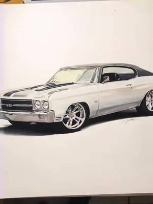 Throwback 70 Chevelle SS Drawing #70chevelless #chevelle #ss #classiccars #artist 