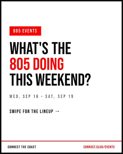 What's the 805 doing this weekend? 📍

• Wed, Sep 16 — Fifteen0eight @ The Moroccan Lounge
• Wed, Sep 16 — Talib Kweli & Frien...