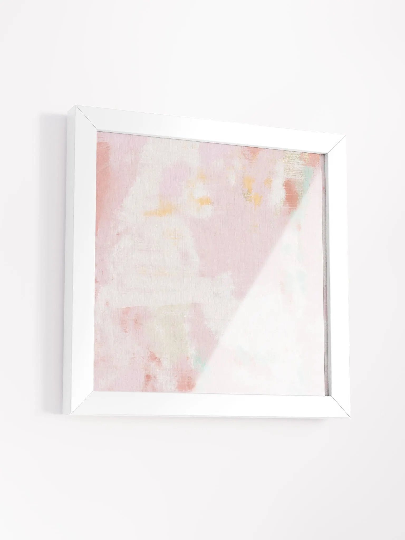 Square Abstract Painting Print Pink and White Blush Pink Wall Art Print product image (44)
