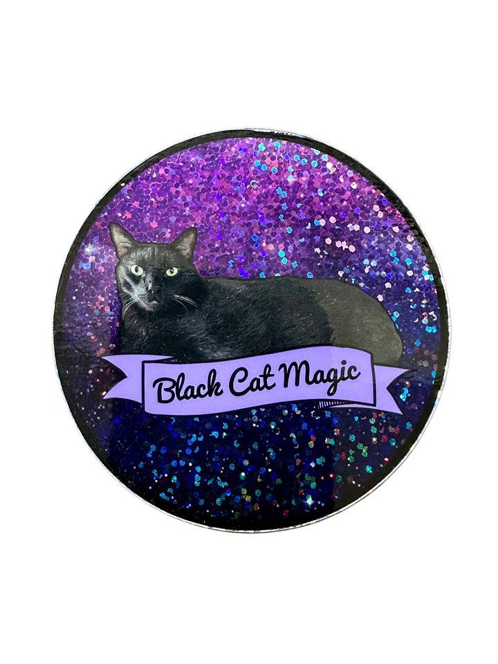 Black Cat Magic sparkly sticker product image (1)