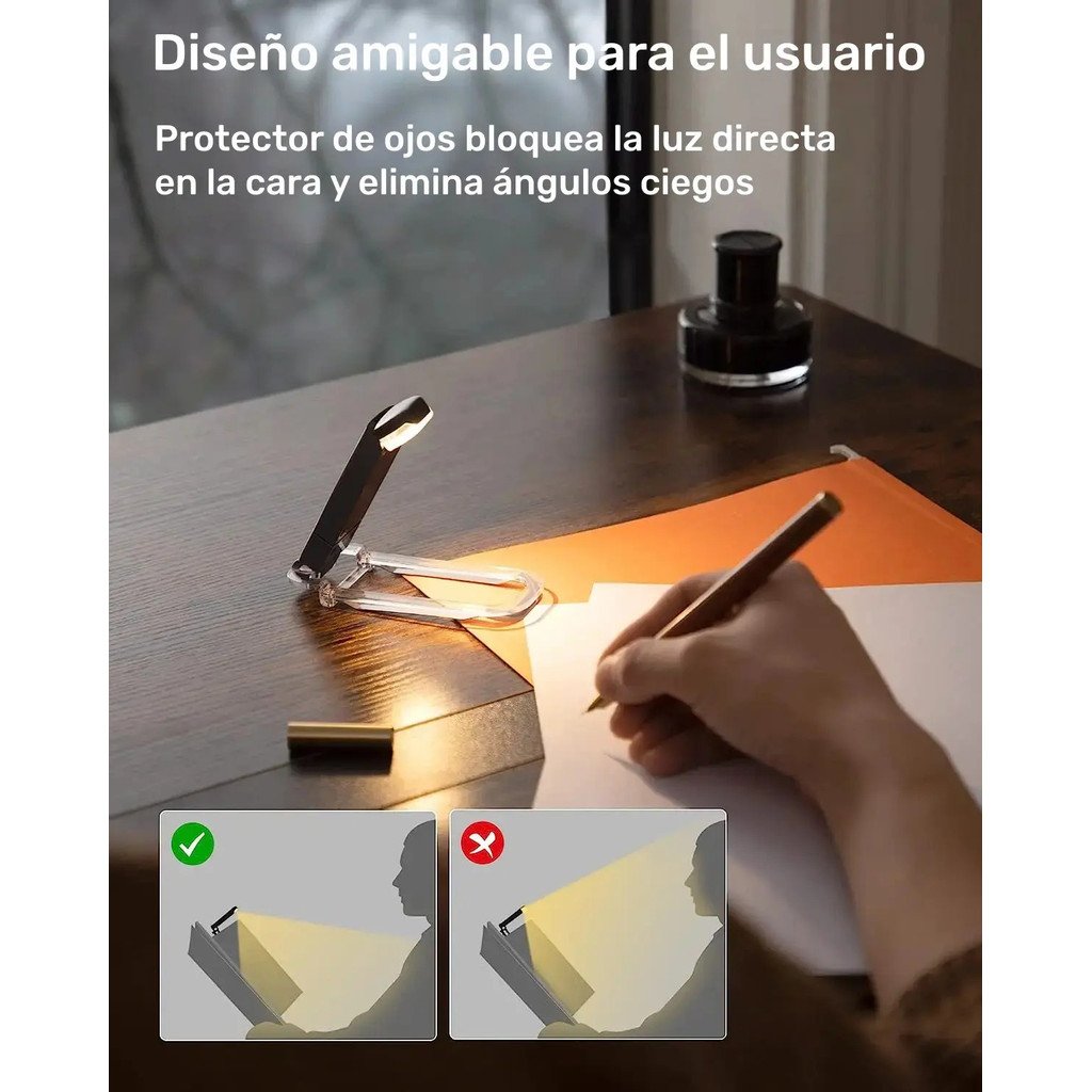 Luz De Libro Usb Recargable Brillo Ajustable Para Protección product image (6)